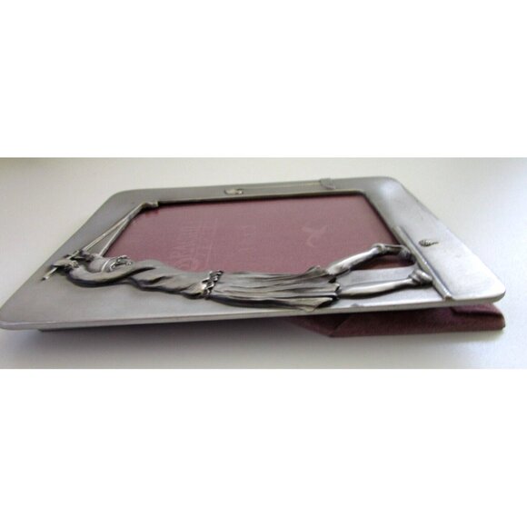 Vintage Seagull Canada Pewter Woman Golfer Scene Picture Frame - 1990 - 3.5 x 5 - Picture 5 of 15